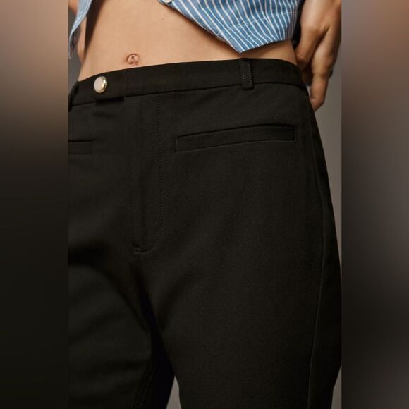 Anthropologie Maeve Stretch Slim Bootcut Trousers Size 14 Black - Picture 4 of 5